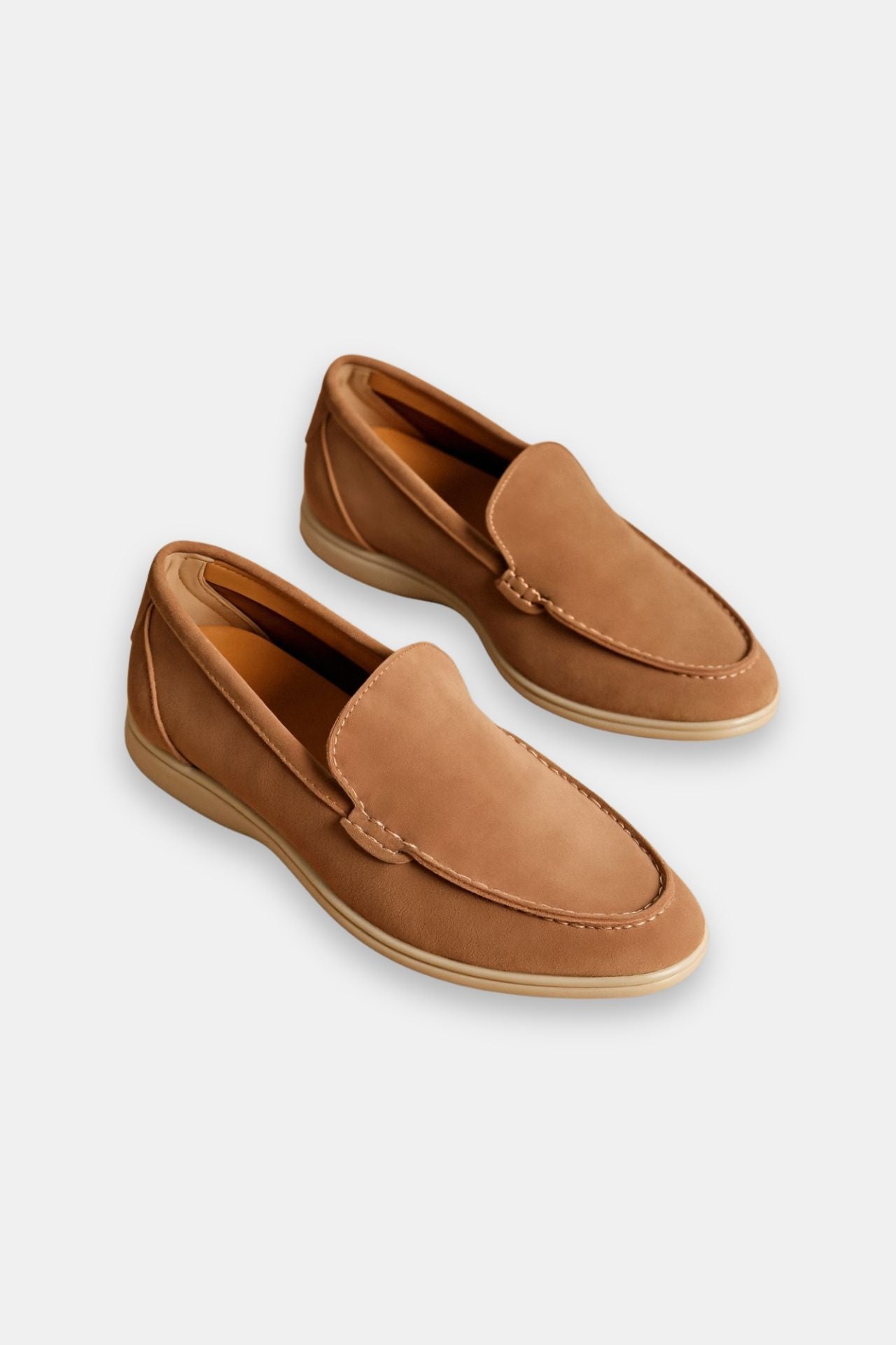 Beige Loafer Schuhe Leder Elegant