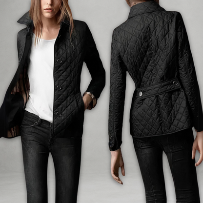 Damen Übergangsjacke Steppstoff Mit Taillenriegel Figurschmeichelnd