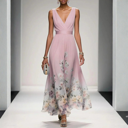 Damen Maxi Kleid Floralmuster Für Hochzeitsgäste