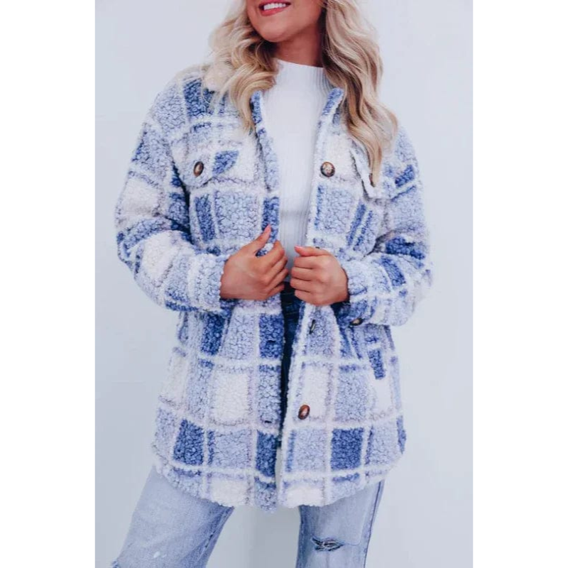 Damen Wintermantel Wolle Flauschig Warm
