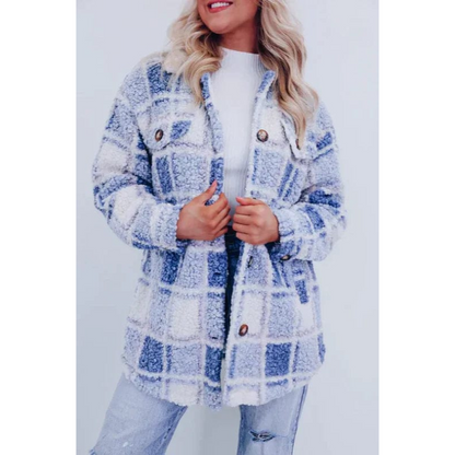 Damen Wintermantel Wolle Flauschig Warm