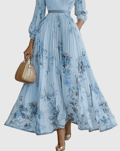 Isabella Damen Ärmelloses Midi Kleid Geplissiert Blumenmuster