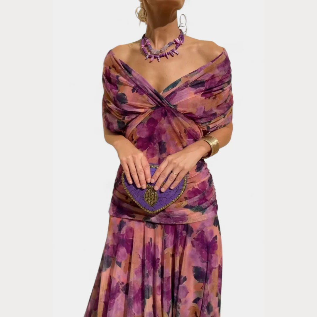 Damen Off-Shoulder Abendkleid Elegantes Design