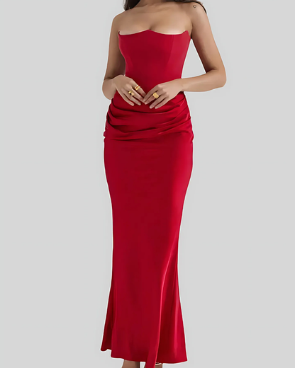 Damen Maxikleid Drapiert Hochzeitsgast