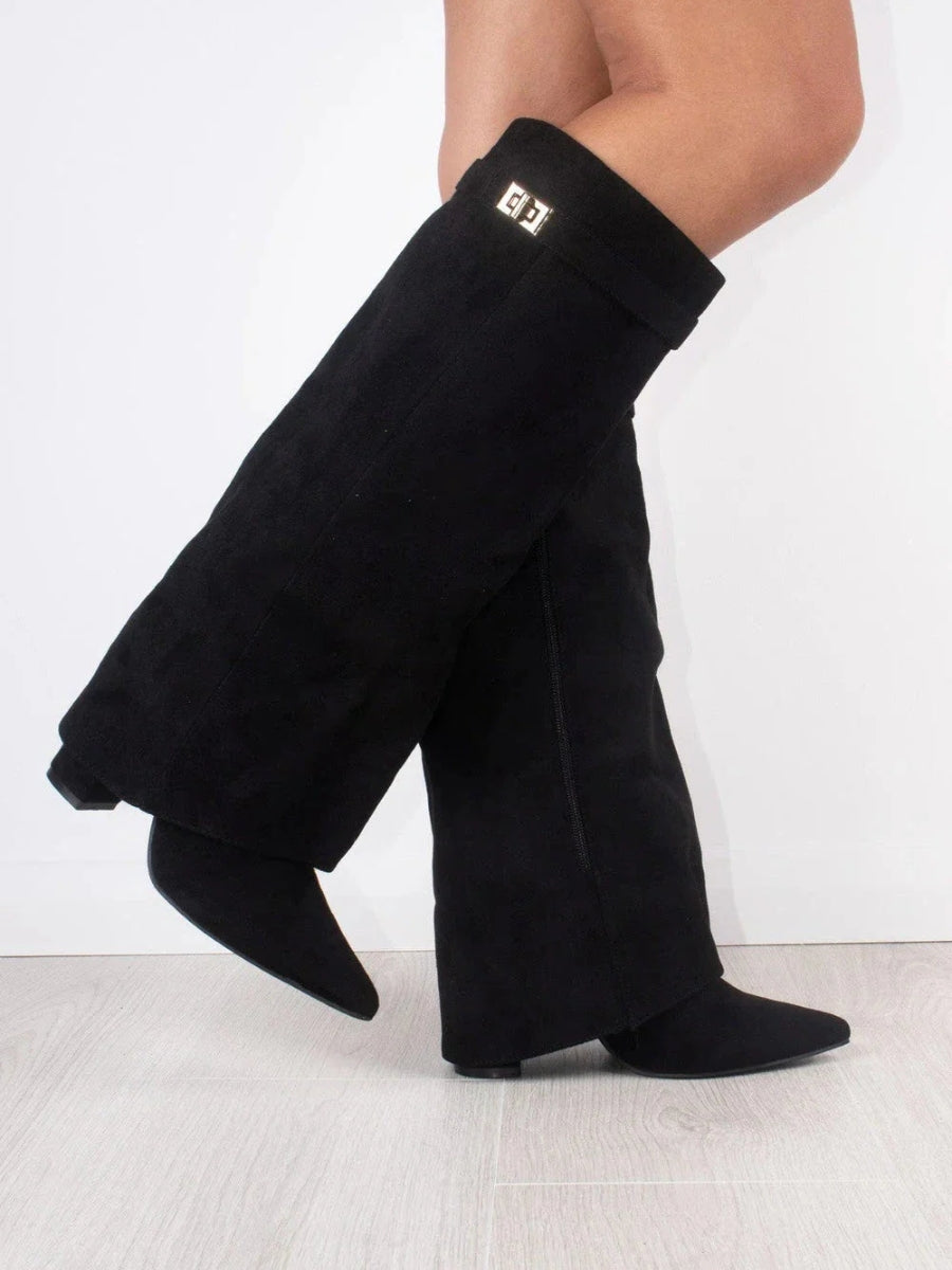 Damen Winterstiefeletten Hoch Schwarz - Eveloria