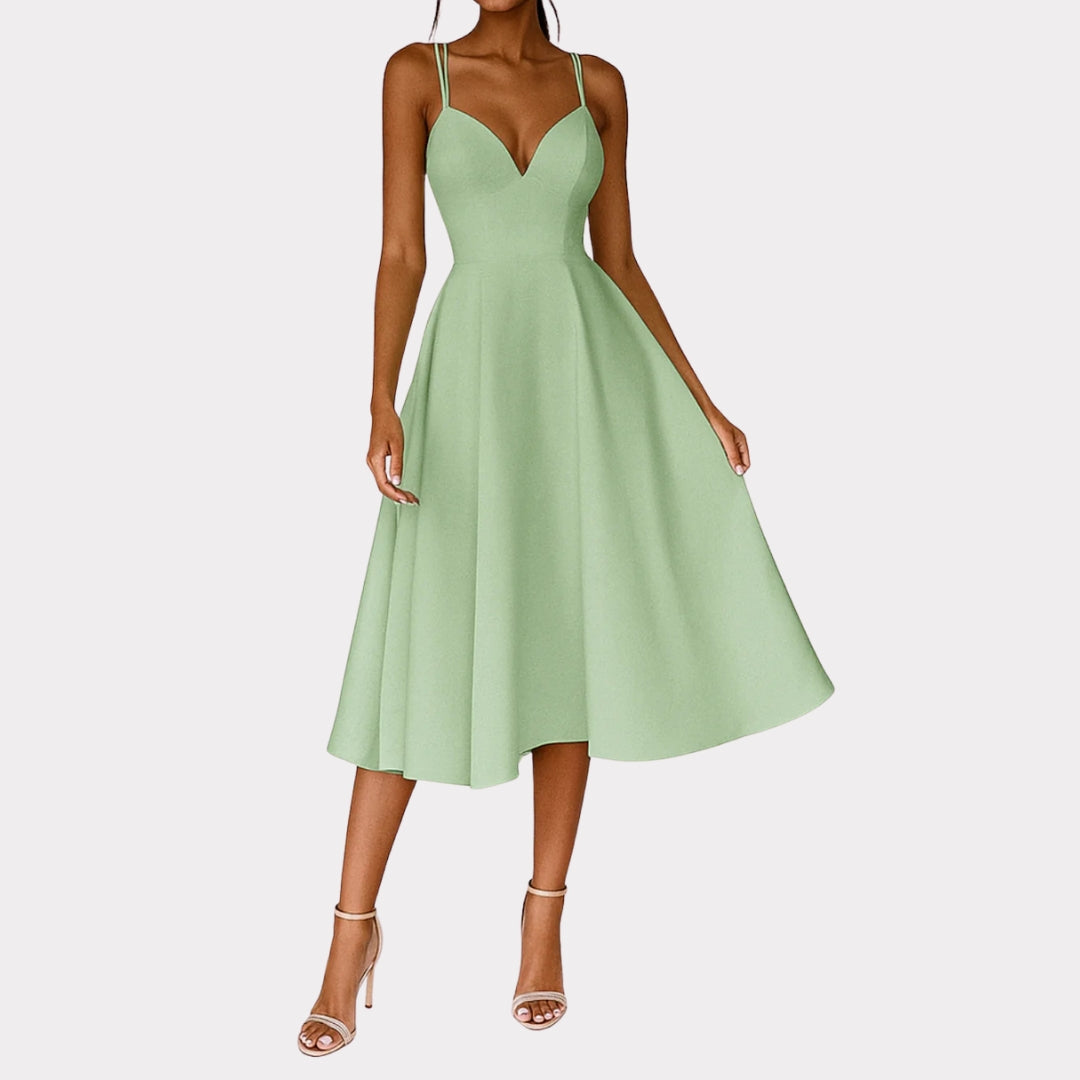 Regine Damen Trägerkleid Midi für Hochzeitsgäste