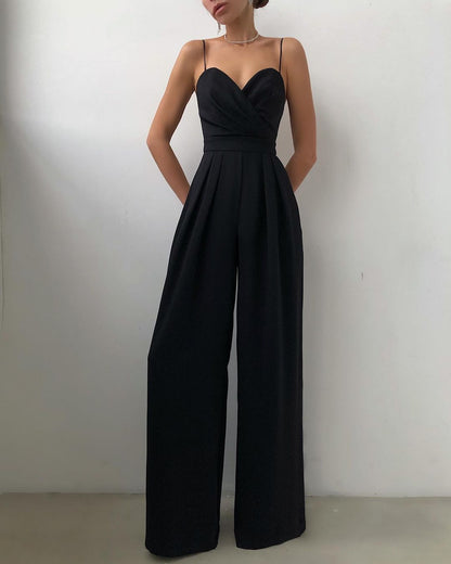 Damen Eleganter Jumpsuit Spaghettibänder