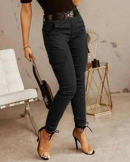 Eveloria Damen Cargo-Hose Hohe Taille - Eveloria
