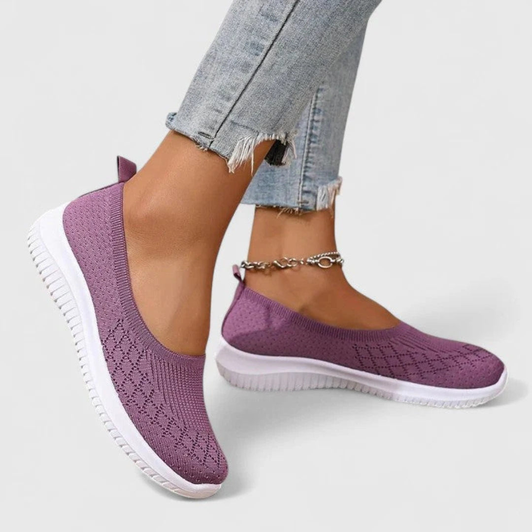 Damen Leichte Slip-On Ballerinas Strick