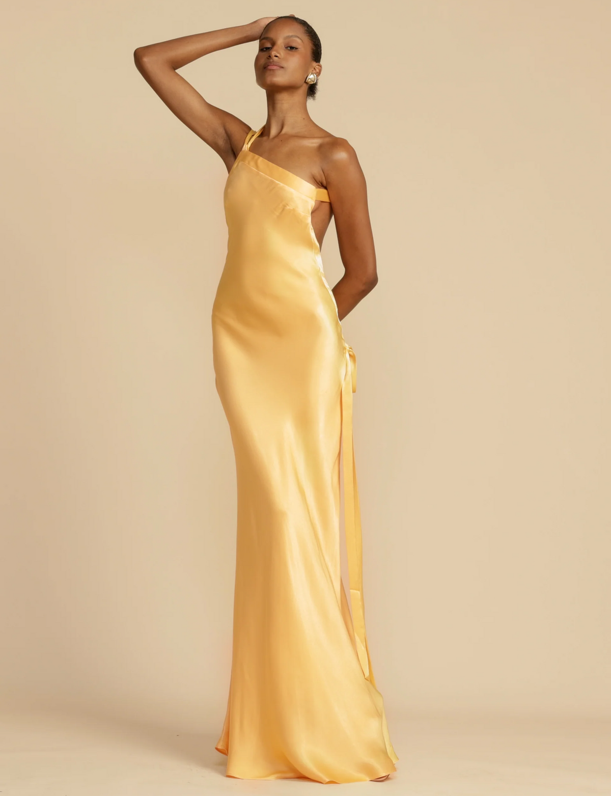 Eveloria Damen Satin Kleid Glänzend Sommerfarben