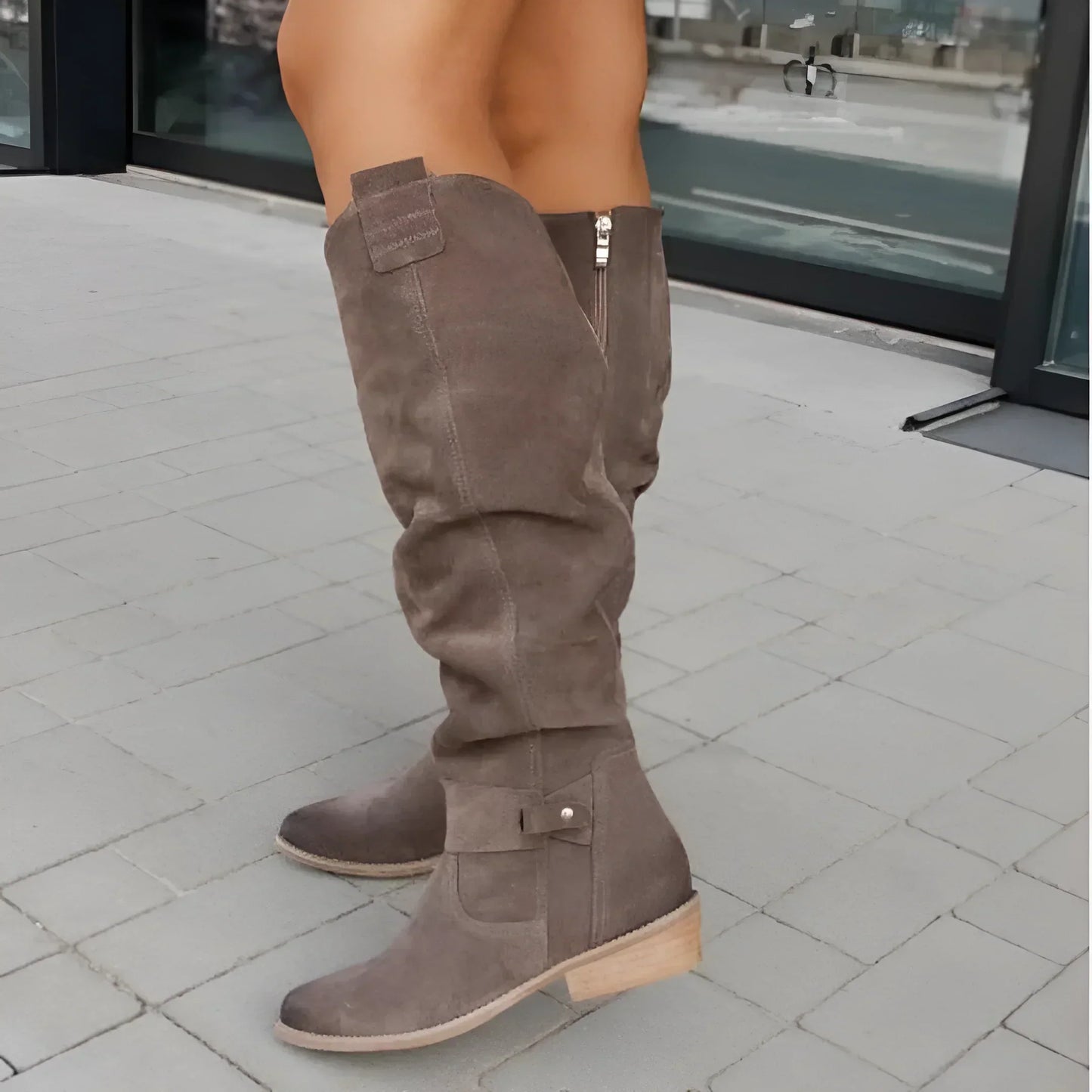 Damen Kniehohe Winterstiefel Elegant