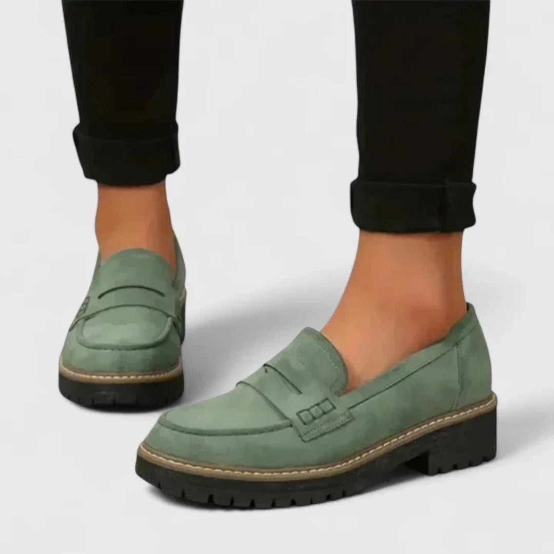 Damen Slip-On Loafer Schuhe Chunky Design