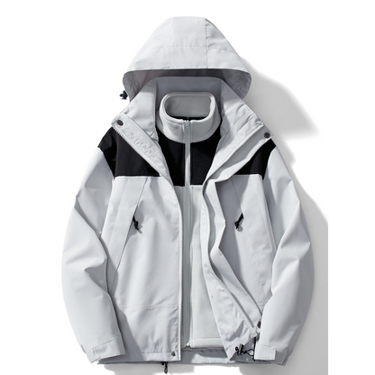 Eveloria Damen Winterjacke 3-in-1 Fleece Mit Kapuze