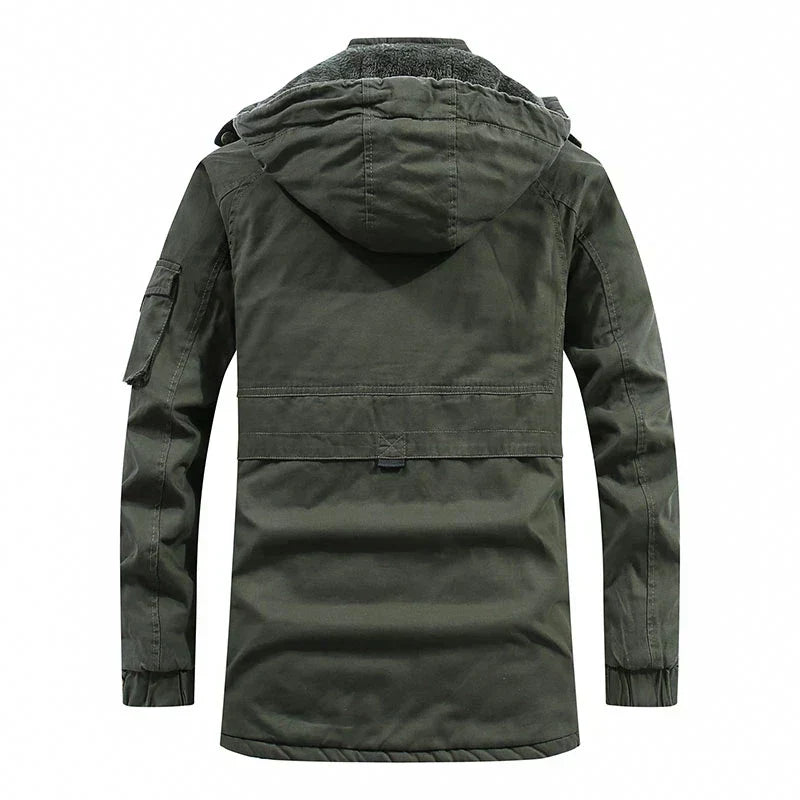Herren Winterjacke Fleecegefüttert Lang