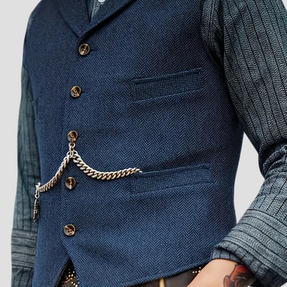 Herren Wollweste Tailored Look Anthrazit