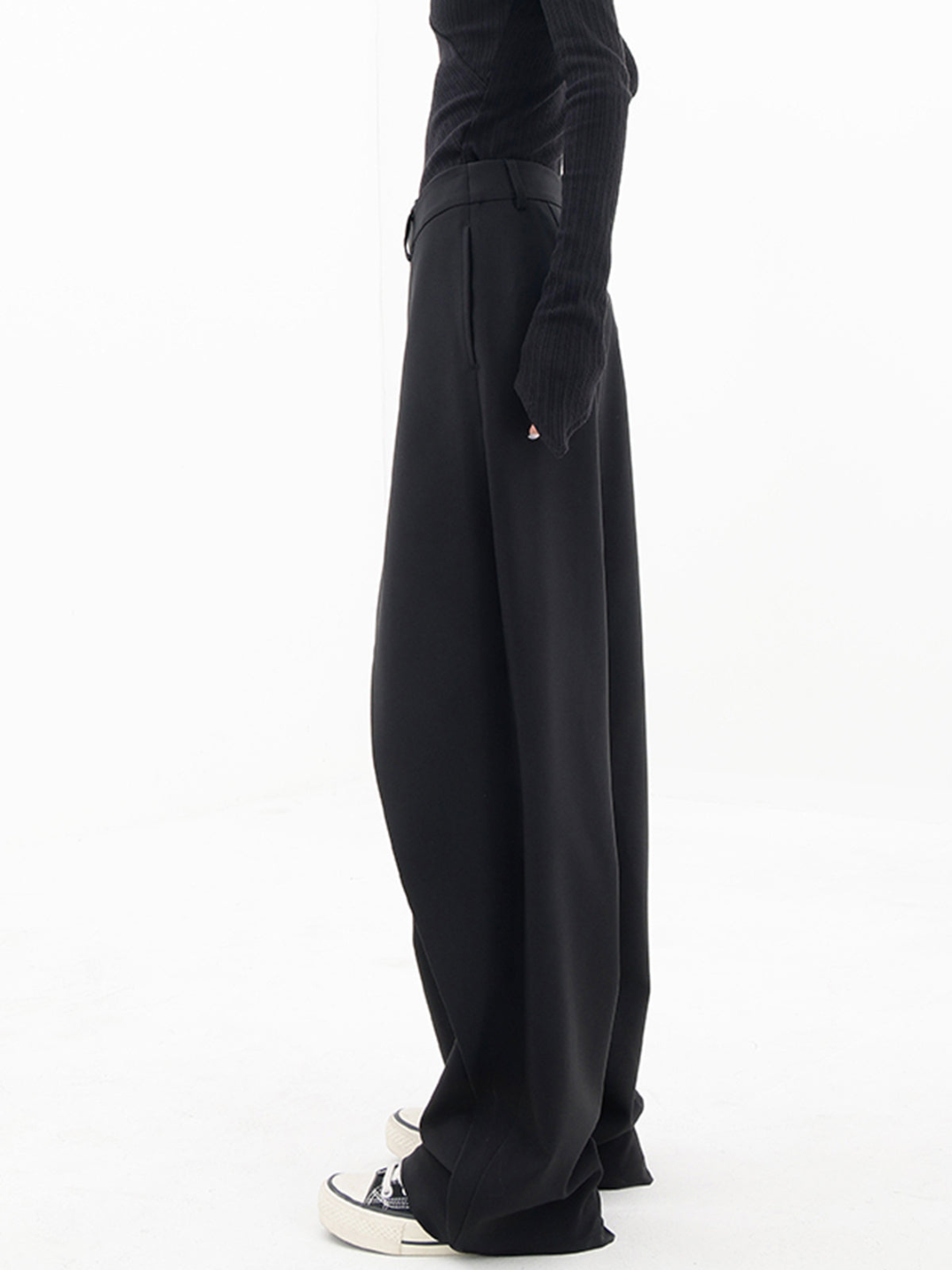 Damen Weite Hose Hohe Taille Bequem Elegant
