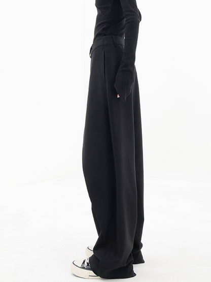 Damen Weite Hose Hohe Taille Bequem Elegant