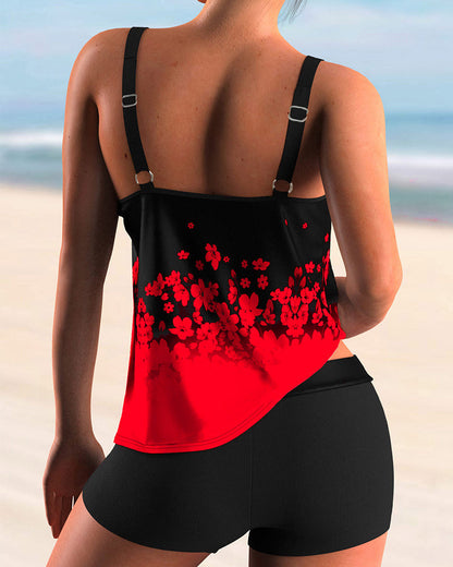 Eveloria Damen Tankini Set Blumenmuster
