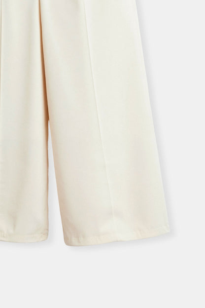 Damenhose Weit Schnitt Bundfalten Elegant
