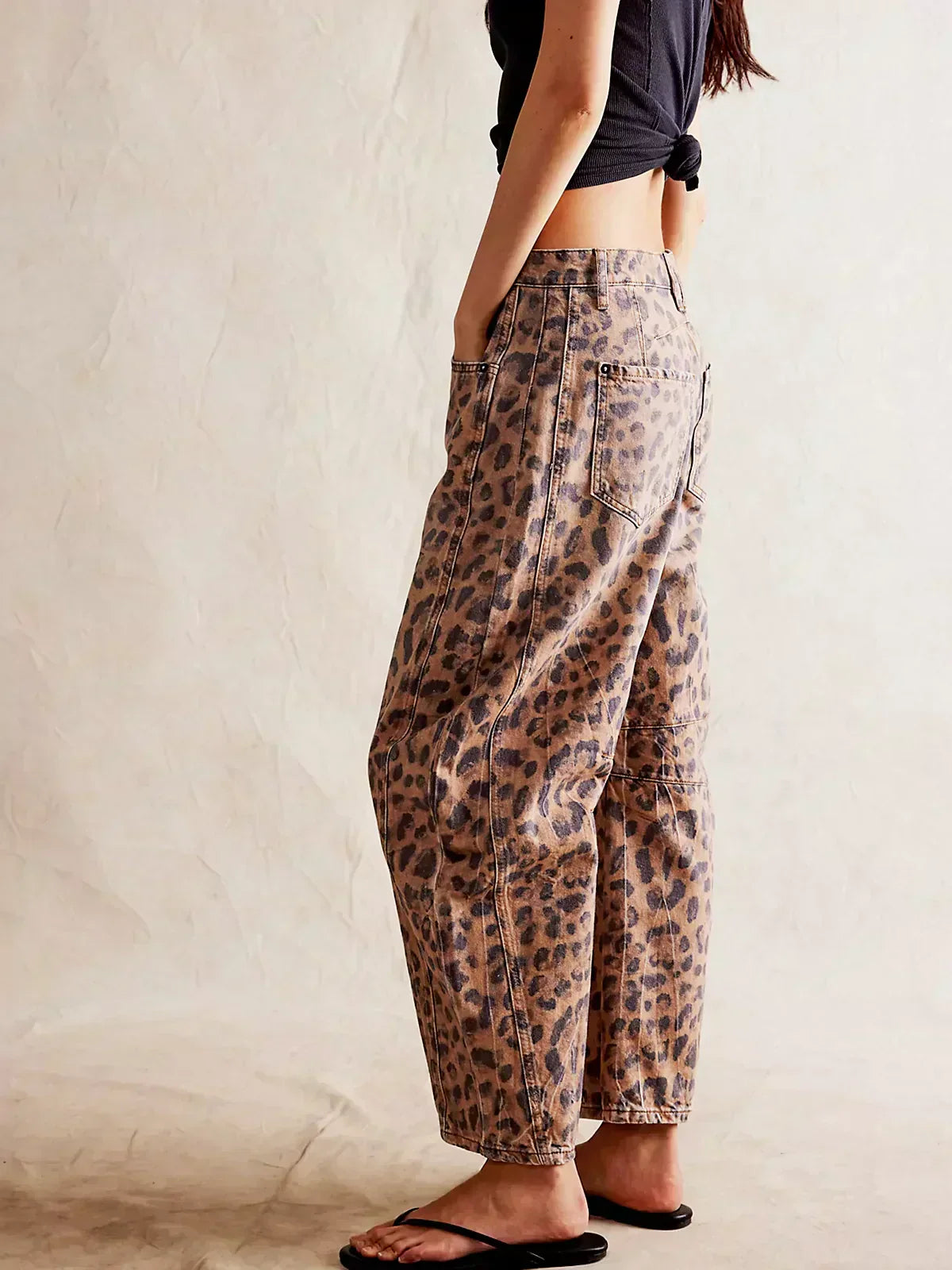Damen Bedruckte Weite Jeans