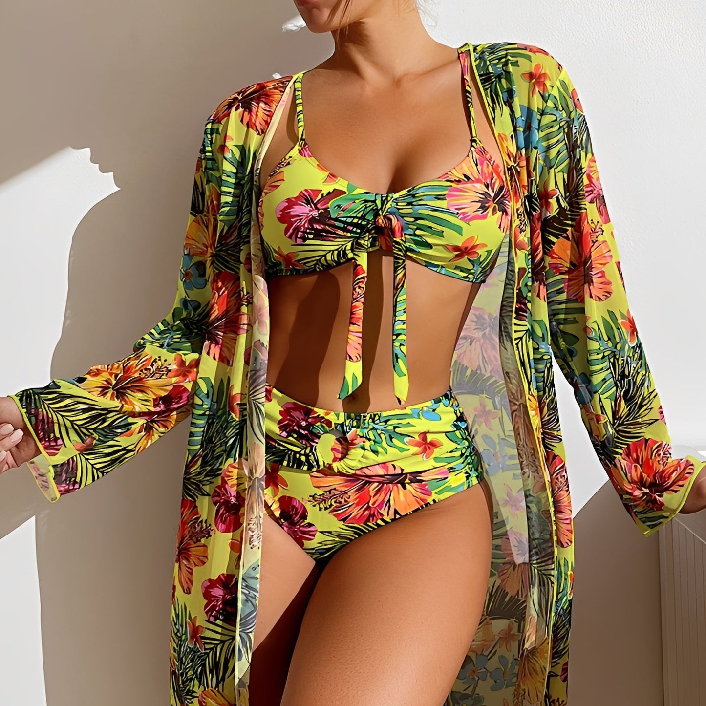 Damen High-Waist Bikini Set mit Rock