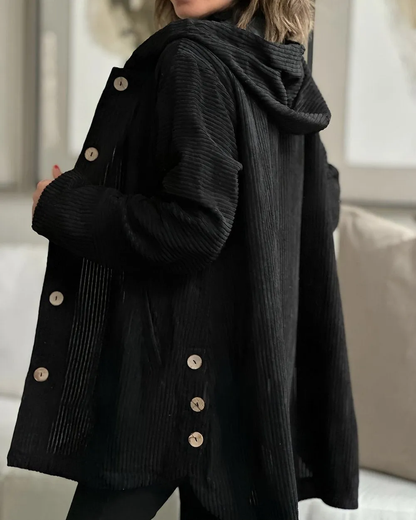 Damen Cordjacke mit Kapuze Freizeit