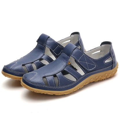 Eveloria Damen Sandalen Zeitlos Leder Braun