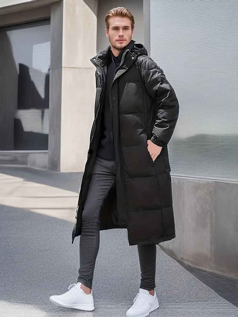 Eveloria Herren Winterjacke Lang Gesteppt Wärme