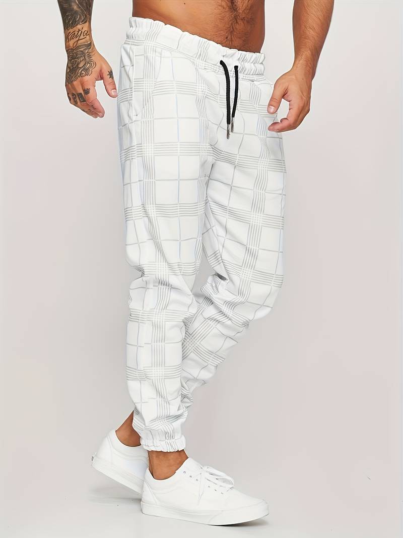 Herren Jogginghose Karomuster Bequem Kordelzug