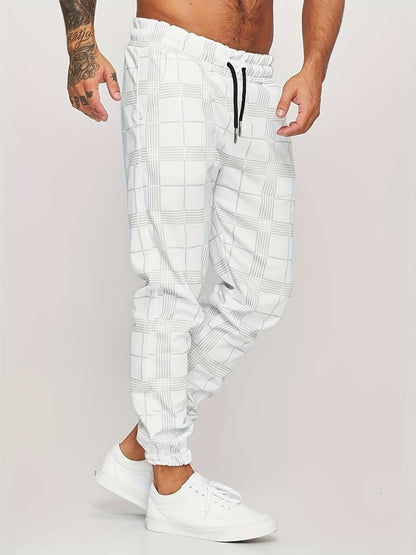 Herren Jogginghose Karomuster Bequem Kordelzug