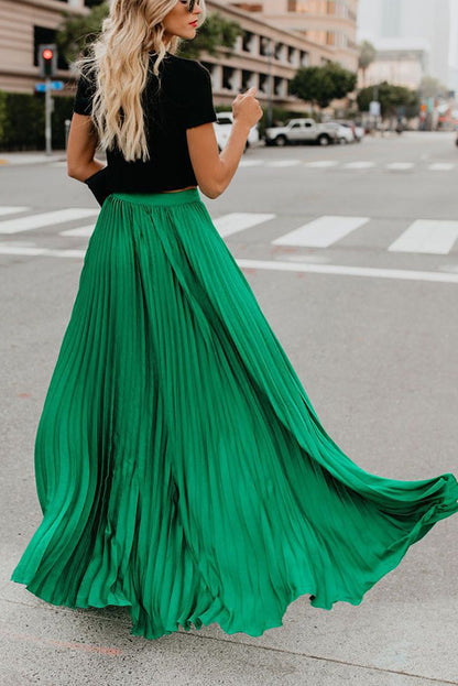 Eveloria Damen Maxi Rock Plissiert
