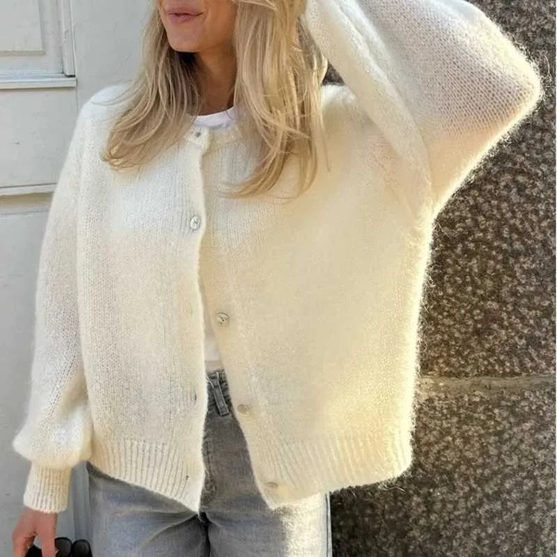 Damen Pullover Mit Knöpfen