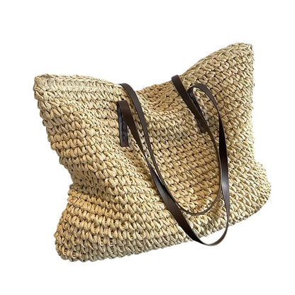 Damen Strandtasche Groß Leinwand Beige