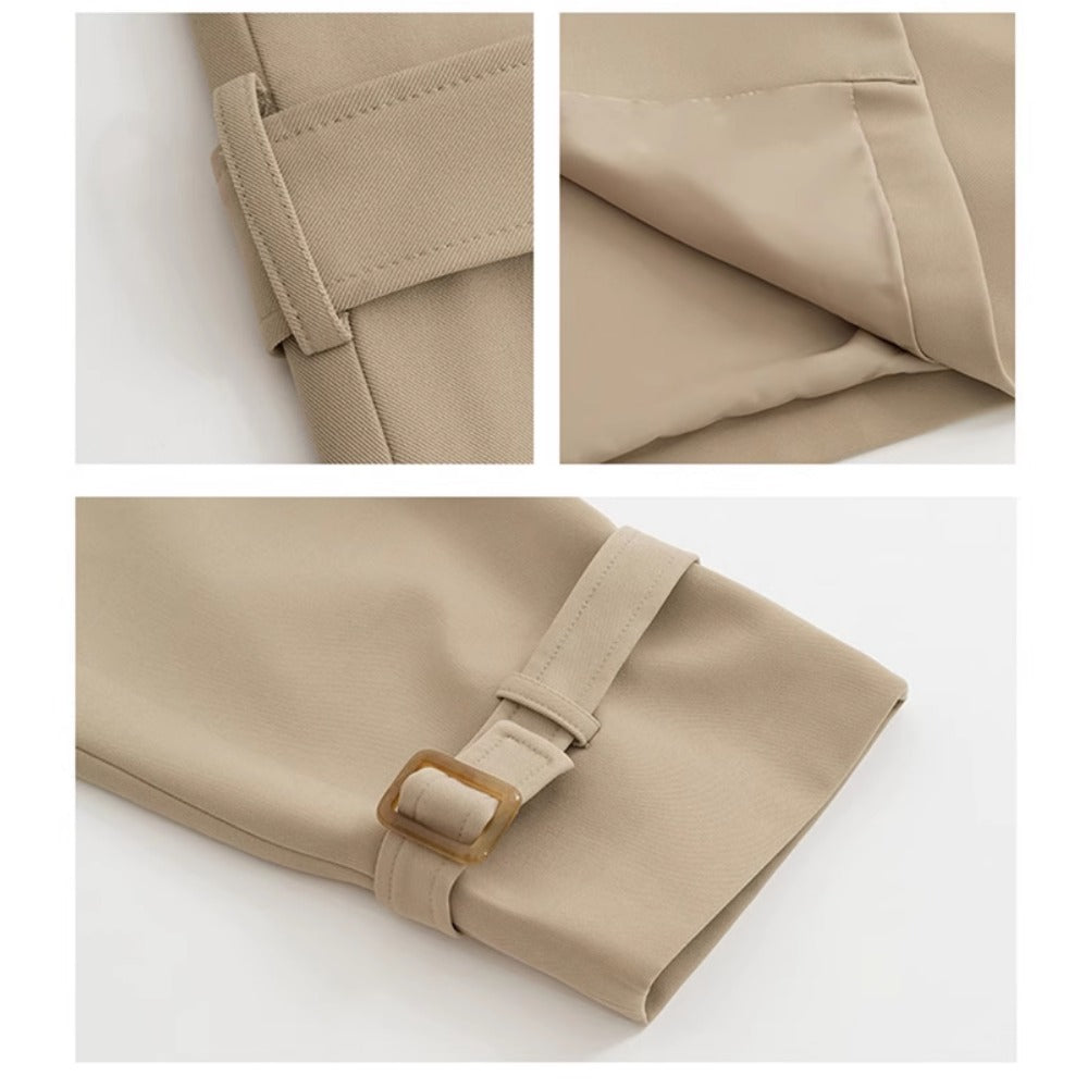 Damen Trenchcoat Doppelreihig Lang Clotilde