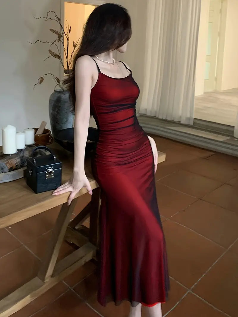 Eveloria Damen Midi Kleid Ohne Ärmel Glamour Stil
