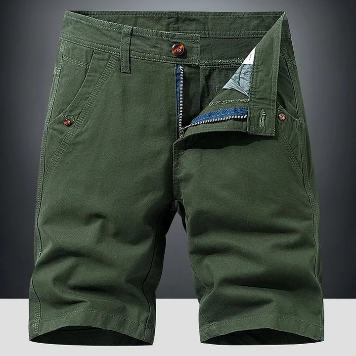 Herren Chino Shorts Klassisch Reißverschluss Beige
