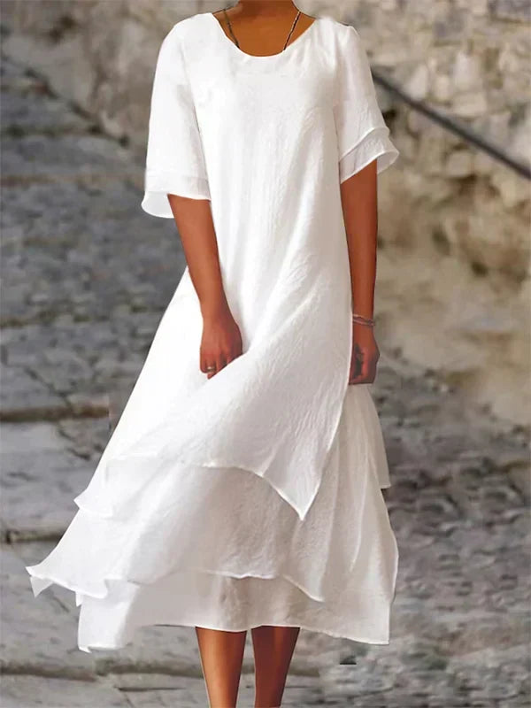 Eveloria Damen Blockschlitzkleid Eleganz - Eveloria