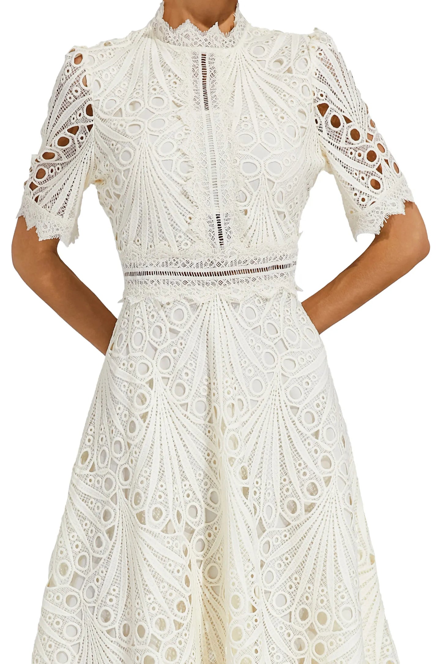 Damen Spitzen Midi Kleid Jasmin