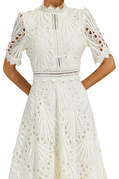 Damen Spitzen Midi Kleid Jasmin