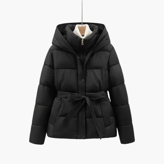 Damen Winterpufferjacke Isabella Mit Gürtel Warmes Futter - Eveloria