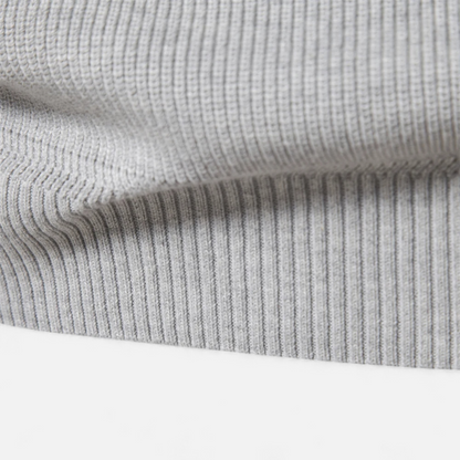 Herren Strickpullover Stehkragen Reißverschluss Feine Baumwolle