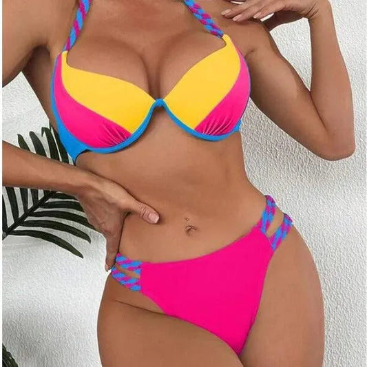 Eveloria Damen Hochgeschnittener Badeanzug Bikini - Eveloria
