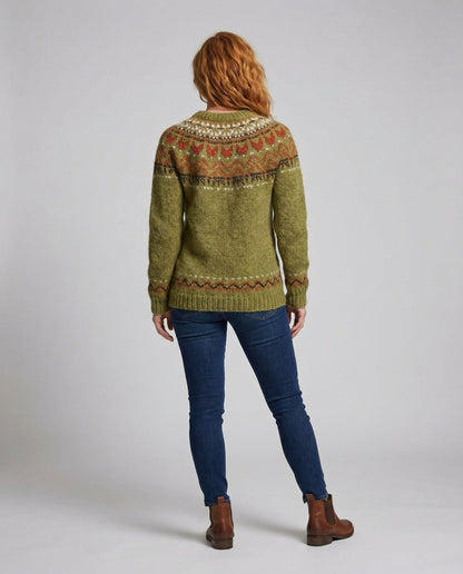 Damen Winterpullover Kuscheliger Wollpullover Beige