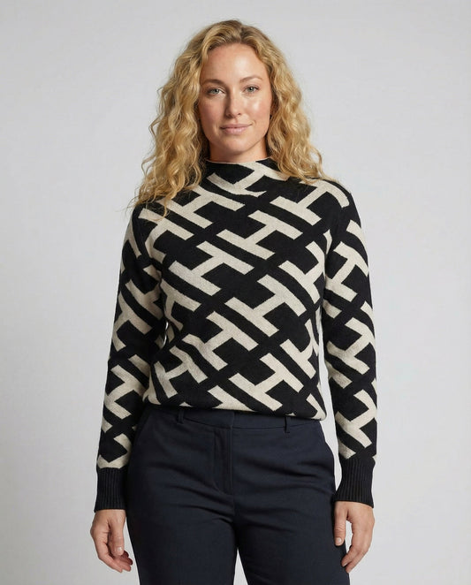 Damen Geometrischer Pullover Bequem - Eveloria