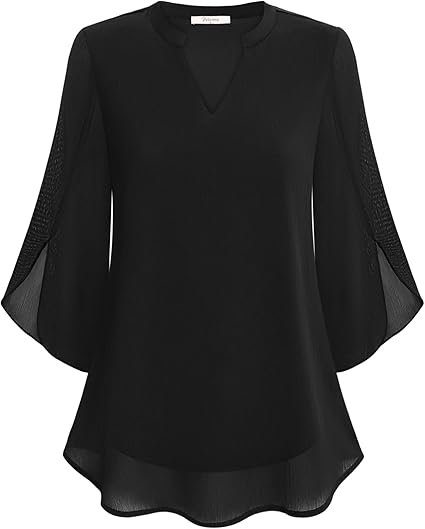 Eveloria Damen Chiffon Bluse Doppelwandig - Eveloria