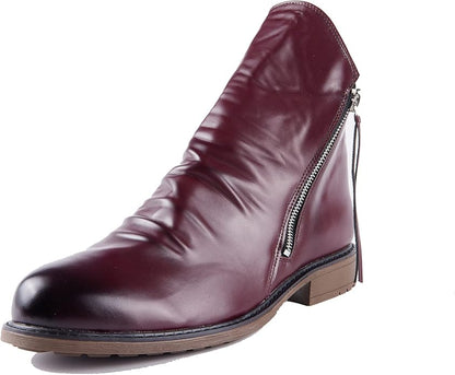 Herren Lederstiefeletten Reißverschluss