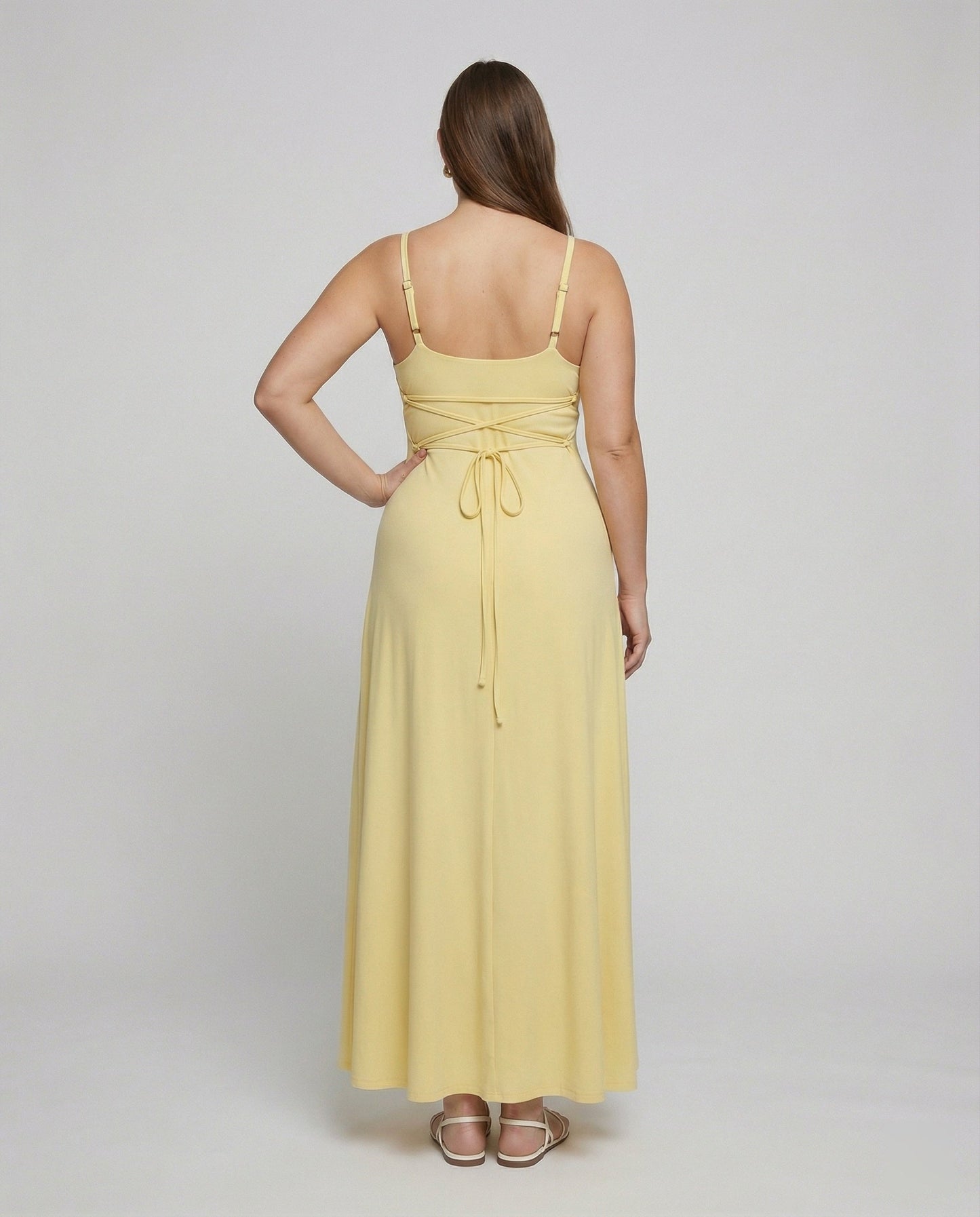 Eveloria Damen Kleid Lang Drapiert Mit Einem Eingebauten Bh