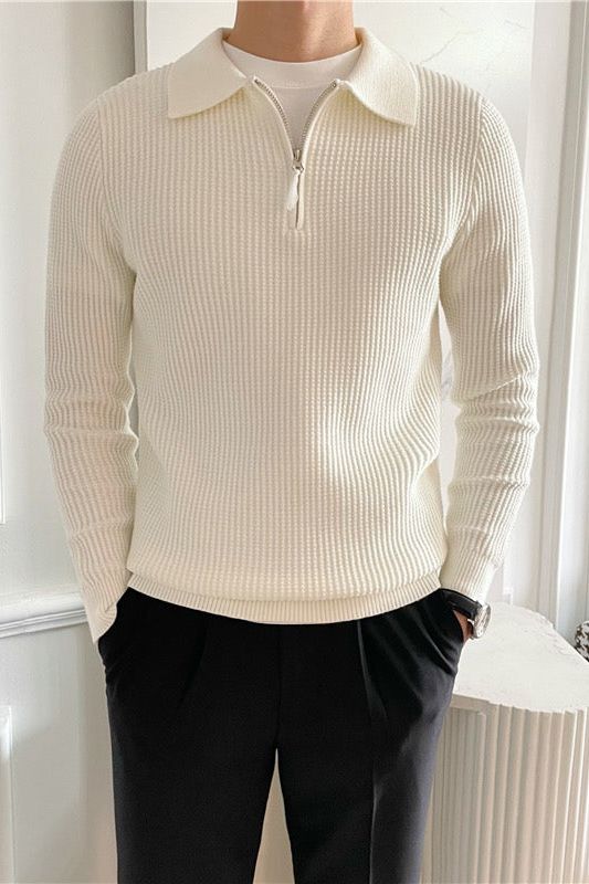 Eveloria Herren Poloshirt Elegantes Baumwolle Weiß