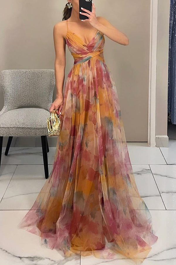 Damen Maxi-Kleid Falten-Design