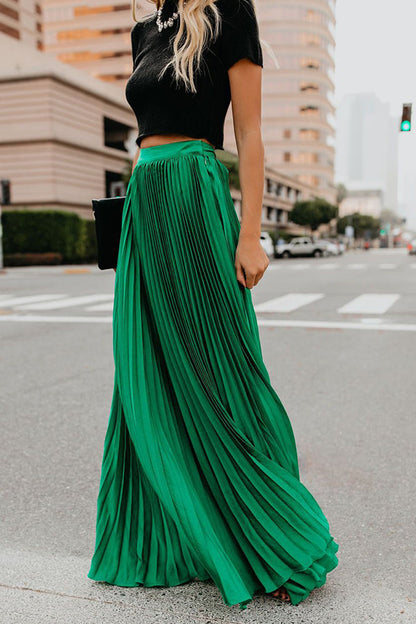 Eveloria Damen Maxi Rock Plissiert